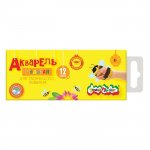 Акварель медовая для творческого развития12 цв. каляка-маляка кругл. кювет