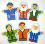 Набор пальчиковых кукол Семья казахская 6 шт.