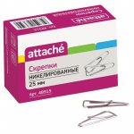 Скрепки 100шт.25 мм. никелированные  треугольные 