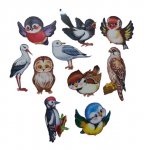 Набор украшений на скотче Веселые птички 