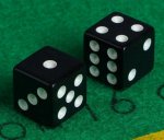 Кубики игральные 1.6 х 1.6 см, набор 2 шт., пластик