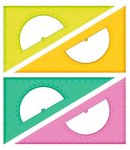 Треугольник с транспортиром 16см