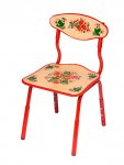 Стул детский регулируемый с хохломской росписью 1-3 рост.кат цвет светлый (Хохлома) арт 7954 