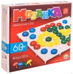 Мозаика круглая, 60 элементов по 20 мм, 4 цвета