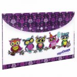 Папка конверт А4 с кнопкой 160мк цветная печать в ассорт