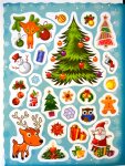 68 милых наклеек Новогодняя сказка