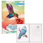 Альбом Рисуем от точки к точке 32 листа Океан Цветы Птицы бабочки стрекозы 