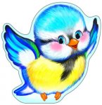 Плакат вырубной А-4 Синица на ветке 