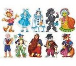 Комплект вырубных мини-плакатов Герои сказки Золотой ключик( 10 шт) 