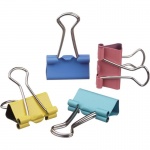 Зажимы для бумаг 51 мм цветные 12шт