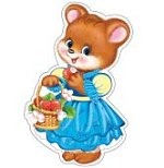 Плакат вырубной А-4 Мишутка с корзиной