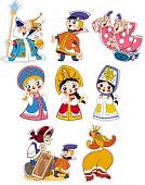 Комплект вырубных мини-плакатов Герои сказки Вовка в тридевятом царстве