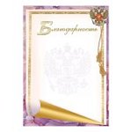 Благодарность символика А4 АО Праздник