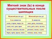 Плакат  Мягкий знак после шип. на конце сущ.Айрис