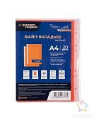 Файл-вкладыш с перфорацией 35 мкм 20 шт  А4 EXPERT COMPLETE PREMIER салат. оранжев. 