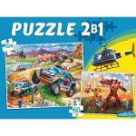 Пазлы 2 в 1, 60 и 104 Трансформеры+Тачки