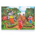 Сказка Три поросенка с игровым полем фетр