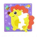 Макси- пазлы для игры в ванне Ёжик на прогулке, 3 детали в рамке, EVA