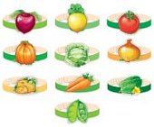 Комплект масок-ободков Овощи 10 видов