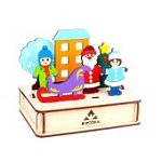 Игровой набор Панорама Зима в городе 12 цветных карточек, 24 зад