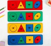 Рамка- вкладыш М. Монтессори Геометрические фигуры МИКС