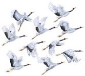 Комплект вырубных мини-плакатов Журавли
