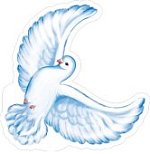 Плакат вырубной А-4 Голубь с раскрытыми крыльями 